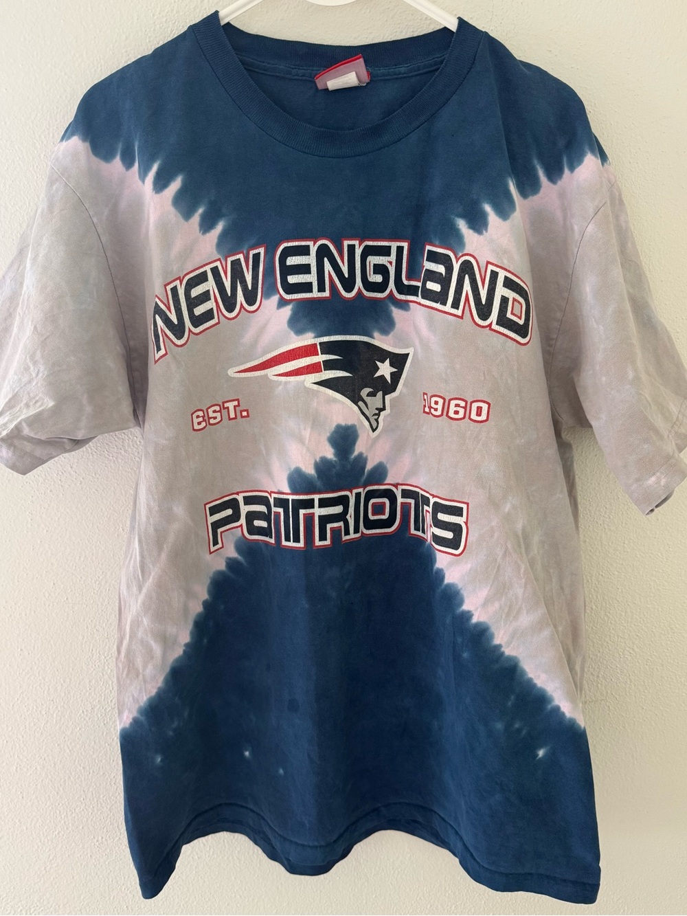 Y2K New England Patriots Tie Dye Tshirt